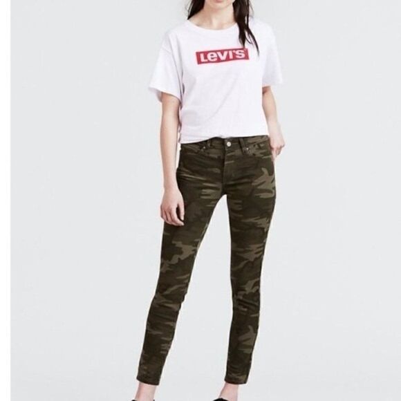 New LEVI'S Women's 711 Skinny Ankle, pants Jeans camo size 00 waist 24 - Picture 7 of 15